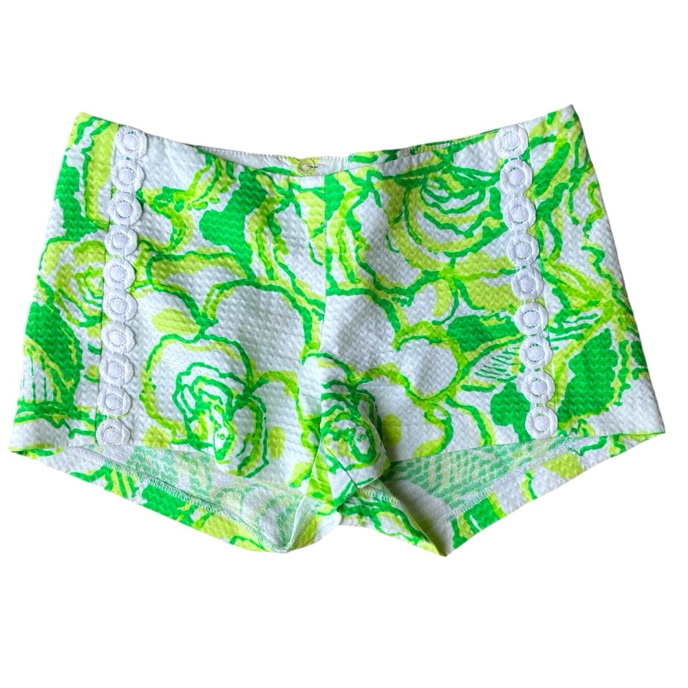 Lilly Pulitzer Cotton Green ‘Liza’ Shorts Size 2